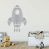 Rocket ShipWall Decal - Space Theme Room Vinyl Art Decoration For Boy's Bedroom or Playroom Decor