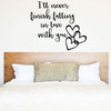 Romantic Wall Decal - Falling In Love With You - Heart Design Vinyl Sticker Bedroom Decor, Home, Living or Family Room Decoration