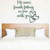 Romantic Wall Decal - Falling In Love With You - Heart Design Vinyl Sticker Bedroom Decor, Home, Living or Family Room Decoration