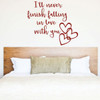 Romantic Wall Decal - Falling In Love With You - Heart Design Vinyl Sticker Bedroom Decor, Home, Living or Family Room Decoration