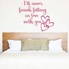Romantic Wall Decal - Falling In Love With You - Heart Design Vinyl Sticker Bedroom Decor, Home, Living or Family Room Decoration