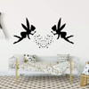 Room Wall Decal - Personalized Name Two Fairies with Pixie Dust Vinyl Wall Decal Sticker for Boy's or Girl's Bedroom, Playroom or Nursery - Custom Sizes and Colors Match The Theme of Any Living Space