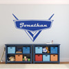Room Wall Decor - Cars Decal with Personalized Name Vinyl Stickers for Kids, Boys or Girls Bedroom, Playroom or Nursery - Custom Sizes and Colors Match The Theme of Any Living Space