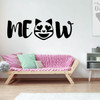 Room Wall Decor - Cat Emoji Meow Vinyl Wall or Window Sticker Decal for Girl's or Boy's Home Bedroom, Playroom, or Bathroom - Custom Sizes and Colors Match The Theme of Any Living Space
