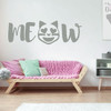 Room Wall Decor - Cat Emoji Meow Vinyl Wall or Window Sticker Decal for Girl's or Boy's Home Bedroom, Playroom, or Bathroom - Custom Sizes and Colors Match The Theme of Any Living Space
