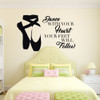 Room Wall Decor - Dance Studio Shoes and Quotes with Personalized Name for Girls Bedroom, Playroom or Dorm - Custom Sizes and Colors Match The Theme of Any Living Space