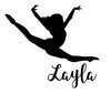 Room Wall Decor - Dancer Gymnast with Personalized Name Vinyl Decal Stickers for Boys or Girls Bedroom, Playroom or Dance Studio - Custom Sizes and Colors Match The Theme of Any Living Space