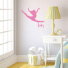 Room Wall Decor - Dancer Gymnast with Personalized Name Vinyl Decal Stickers for Boys or Girls Bedroom, Playroom or Dance Studio - Custom Sizes and Colors Match The Theme of Any Living Space