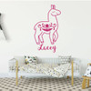 Room Wall Decor - Llama with Personalized Name Vinyl Decal Stickers for Boys or Girls Bedroom, Playroom, or Nursery - Custom Sizes and Colors Match The Theme of Any Living Space