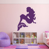 Room Wall Decor - Mermaid with Personalized Name Vinyl Decal Stickers for Home in Girls or Boys Bedroom, Playroom, or Nursery - Custom Sizes and Colors Match The Theme of Any Living Space