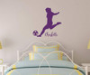 Room Wall Decor - Personalized Name Soccer Player Vinyl Decal Wall Sticker for Teen or College Girls Bedroom or Dorm - Custom Sizes and Colors Match The Theme of Any Living Space