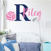 Room Wall Decor - Volleyball Personalized Name and Number Vinyl Decal Stickers for Home in Teen Girls or Boys Bedroom, Locker Room or Dorn - Custom Sizes and Colors Match the Theme of any Living Space