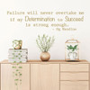 Success Quote Wall Decal - "Failure Will Never Overtake Me If My Determination To Succeed Is Strong Enough" - Og Mandino Vinyl Decor for Home, Office, Gym, Classroom