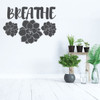 Succulent Wall Decal - Breath - Vinyl Decoration for Living Room, Family Room or Home Decor
