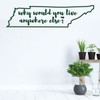 Tennessee Wall Decal - Why Would You Live Anywhere Else - State Vinyl Art Silhouette for Home Decor, Living Room or Family Room Decoration