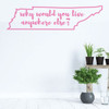 Tennessee Wall Decal - Why Would You Live Anywhere Else - State Vinyl Art Silhouette for Home Decor, Living Room or Family Room Decoration