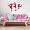 Three Ballet Dancers with Personalized Vinyl Decal for Girls Room - Customized Color, Size, and Name Wall Sticker for Bedroom or Dance Studio