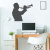 Trumpet Player Wall Decal - Music Studio Decoration - Vinyl Design for Home Decor, Bedroom or Playroom - Musicians Gift