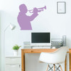 Trumpet Player Wall Decal - Music Studio Decoration - Vinyl Design for Home Decor, Bedroom or Playroom - Musicians Gift