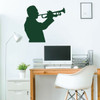 Trumpet Player Wall Decal - Music Studio Decoration - Vinyl Design for Home Decor, Bedroom or Playroom - Musicians Gift