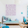 Unicorn Wall Decal - Stay True - Vinyl Decor For Girl's Bedroom, Playroom or Bathroom - Kids Home Decorations