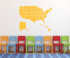 United States Wall Decal Classroom Decorations - Vinyl Sticker Wall Decal for Teachers, Classrooms or Schools