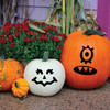 Vinyl Decal Halloween Pumpkin Decorations - Jack O Lantern Stickers - Set of 3 Faces - 6x6 inch Faces Fall Home Decor