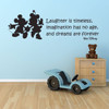Vinyl Wall Decal Quote with Mouse Characters:Laughter is Timeless, Imagination has no Age, and Dreams are Forever.