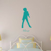 Violin Wall Decor - Personalized Vinyl Sticker Silhouette Decal - Violinist Gifts for Girl's Bedroom, Playroom or Music Room
