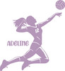 Volleyball girl player spiking vinyl decal