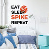 Volleyball Wall Decal - Eat Sleep Spike Repeat - Vinyl Decor For Bedroom or Playroom - Sports Decorations