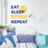 Volleyball Wall Decal - Eat Sleep Spike Repeat - Vinyl Decor For Bedroom or Playroom - Sports Decorations