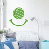 Volleyball Wall Decal - Smily Face - Vinyl Art Decor for Bedroom or Playroom - Sports Decorations