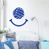Volleyball Wall Decal - Smily Face - Vinyl Art Decor for Bedroom or Playroom - Sports Decorations