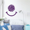 Volleyball Wall Decal - Smily Face - Vinyl Art Decor for Bedroom or Playroom - Sports Decorations