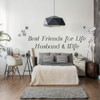 Wall Decal for Spouses - 'Best Friends For Life, Husband & Wife' - Vinyl Sticker for Master Bedroom, Guest Room, Entryway or Living Room