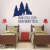 Wall Decal Nature Scene with Silhouette Trees ' 'Vinyl Lettering: From Little Seeds Grow Mighty Trees' ' Baby Boy's or Girl's Bedroom, Playroom Decoration