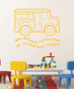 Wheels on the Bus Song Wall Decor Nursery Rhyme Vinyl Decal for Playroom, Baby Nursery, Child's Bedroom, Daycare