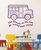 Wheels on the Bus Song Wall Decor Nursery Rhyme Vinyl Decal for Playroom, Baby Nursery, Child's Bedroom, Daycare