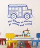 Wheels on the Bus Song Wall Decor Nursery Rhyme Vinyl Decal for Playroom, Baby Nursery, Child's Bedroom, Daycare