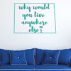 Wyoming Wall Decal - Why Would You Live Anywhere Else - State Vinyl Art Silhouette for Home Decor, Living Room or Family Room Decoration