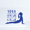 Yoga Quote Wall Art | 'Journey of the Self' Inspiring Vinyl Sticker Lettering & Upward Dog Pose Woman Silhouette | Pink, Black, White, Brown, Other Colors