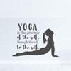 Yoga Quote Wall Art | 'Journey of the Self' Inspiring Vinyl Sticker Lettering & Upward Dog Pose Woman Silhouette | Pink, Black, White, Brown, Other Colors