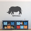 Zoo Animal Wall Decal - Rhinoceros - Safari Decorations Vinyl Sticker Art for the Home, Boy's Bedroom Playroom or Classroom