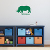 Zoo Animal Wall Decal - Rhinoceros - Safari Decorations Vinyl Sticker Art for the Home, Boy's Bedroom Playroom or Classroom