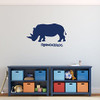 Zoo Animal Wall Decal - Rhinoceros - Safari Decorations Vinyl Sticker Art for the Home, Boy's Bedroom Playroom or Classroom