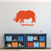 Zoo Animal Wall Decal - Rhinoceros - Safari Decorations Vinyl Sticker Art for the Home, Boy's Bedroom Playroom or Classroom