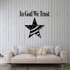 In God We Trust patriotic vinyl wall decal with USA flag star - main image