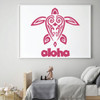 Aloha Wall Decal Sticker With Hawaiian Turtle Design - Vinyl Art Decoration for Bedroom, Living Room or Home Decor