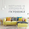 Audrey Hepburn Quote Decal - Nothing Is Impossible - Inspirational Vinyl Wall Decoration for Home Decor